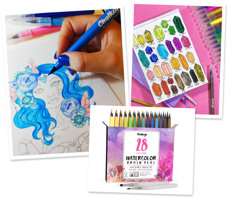Watercolour brush pens