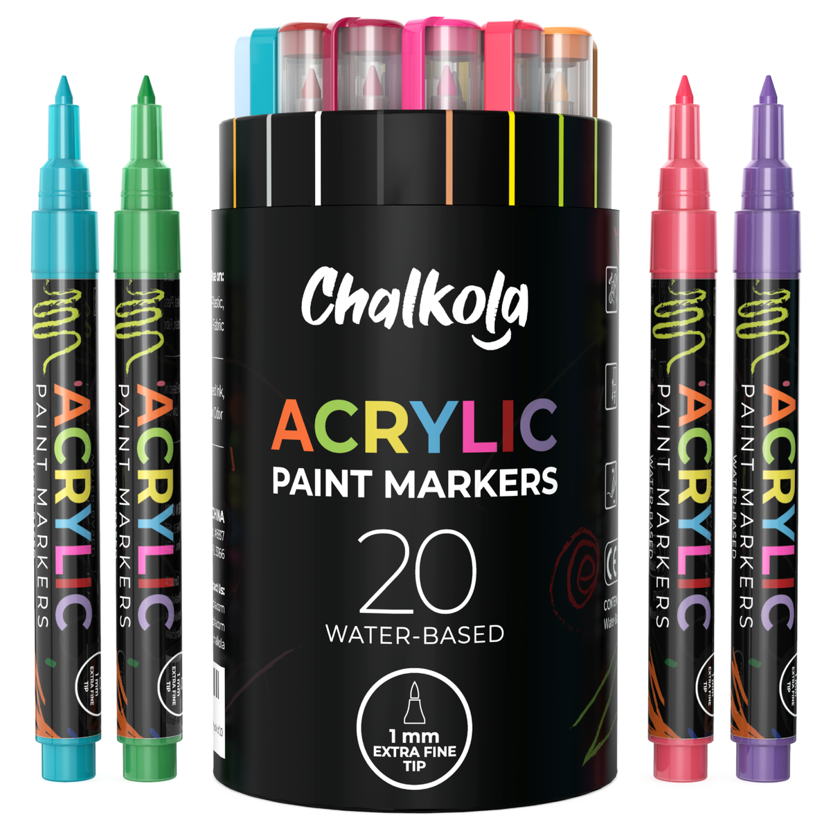 Acrylic Paint Marker Pens - Pack of 20