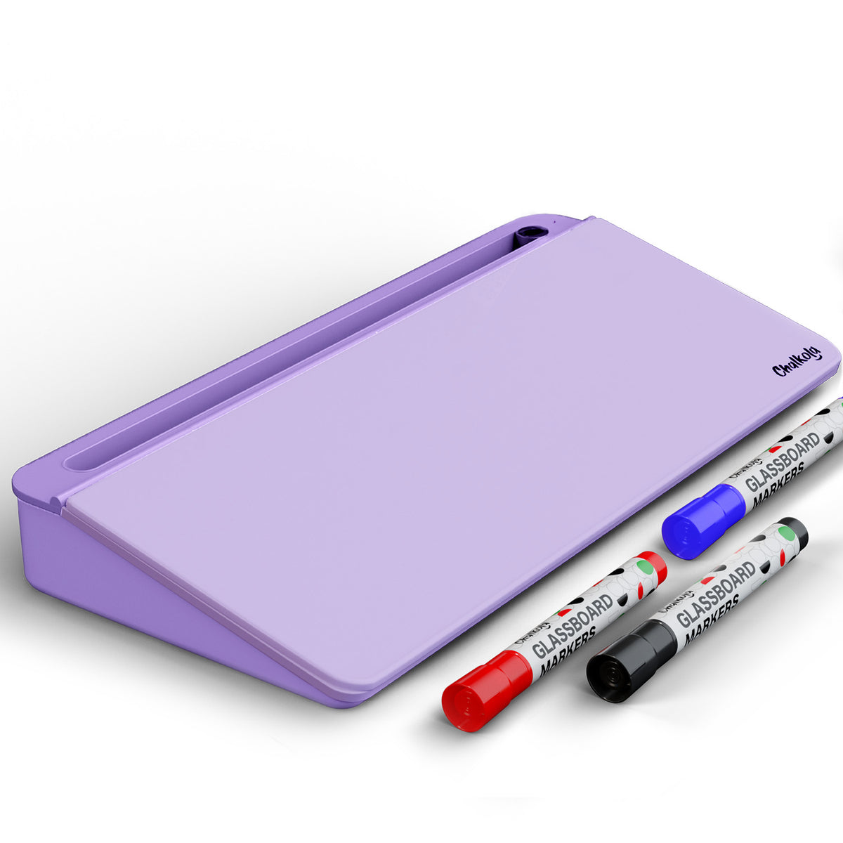 Chalkola Glass Desktop Whiteboard with Storage