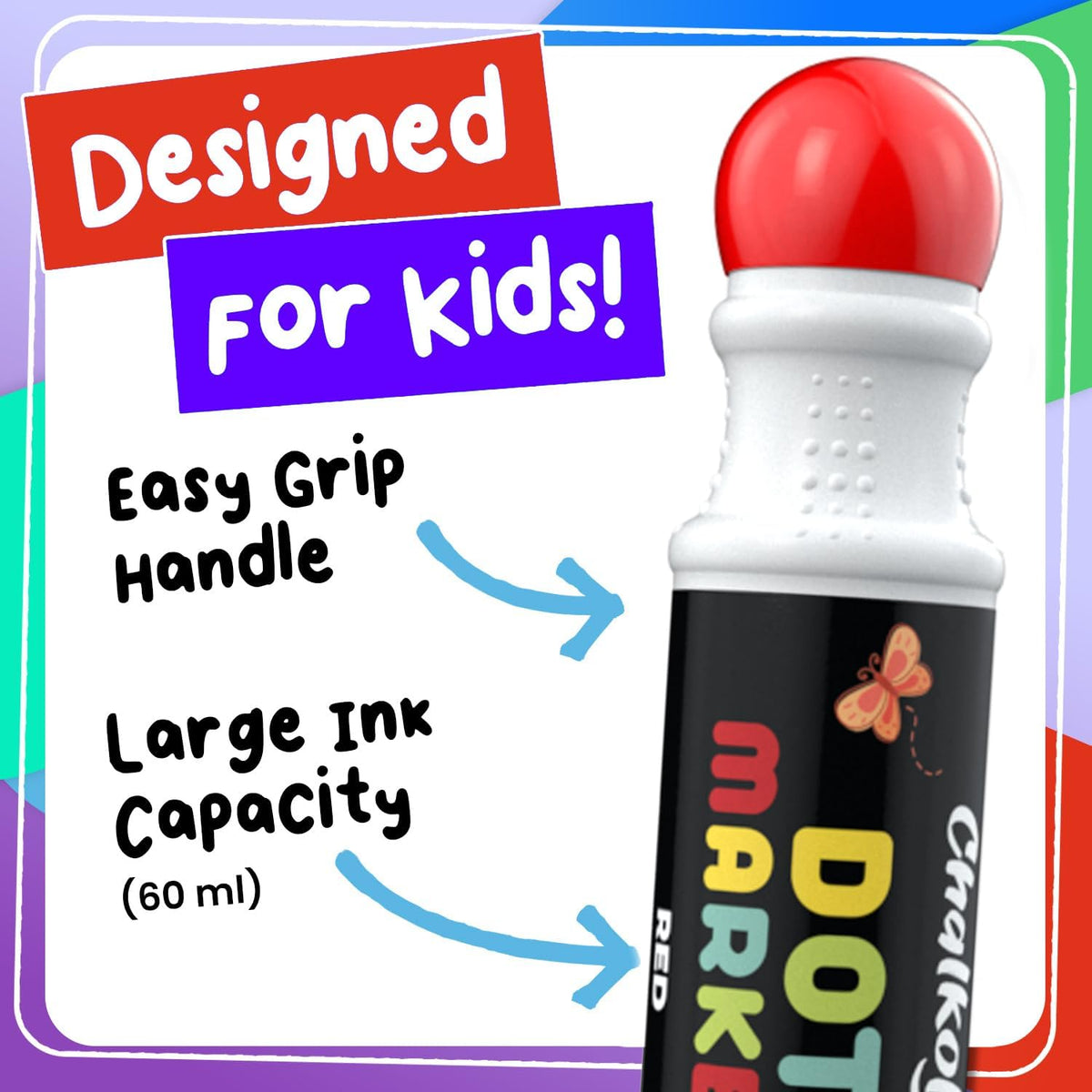 Chalkola 50 Count (Bulk) Washable Dot Markers