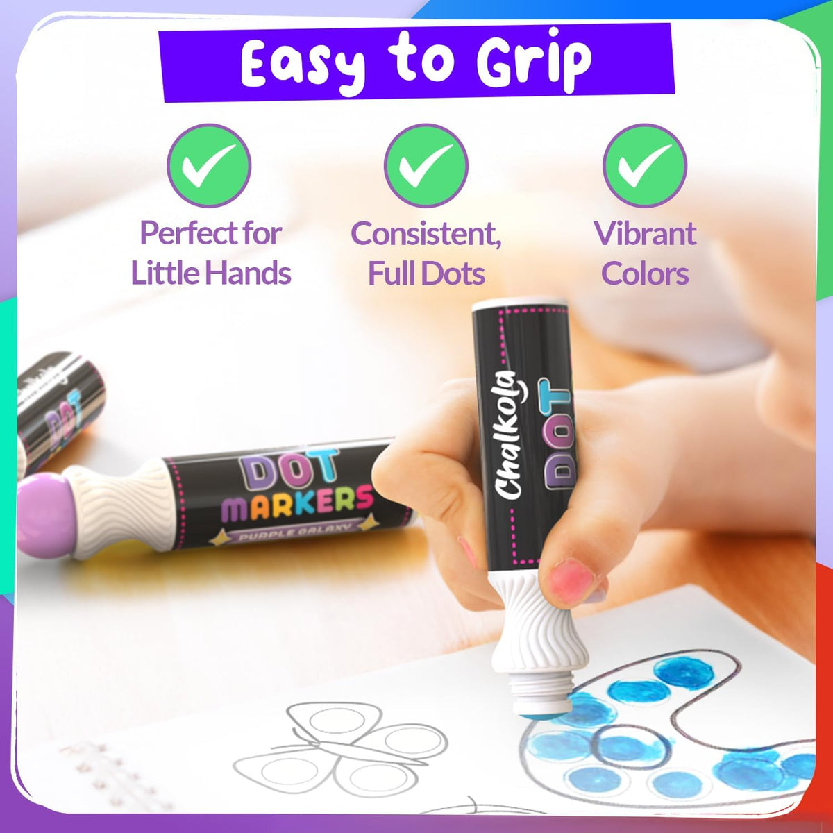Chalkola 8 Count Washable Dot Markers