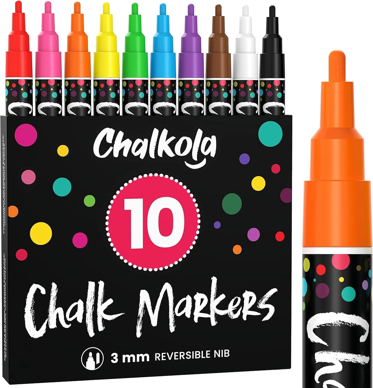 3mm Bright Chalk Pens (Pack of 10)