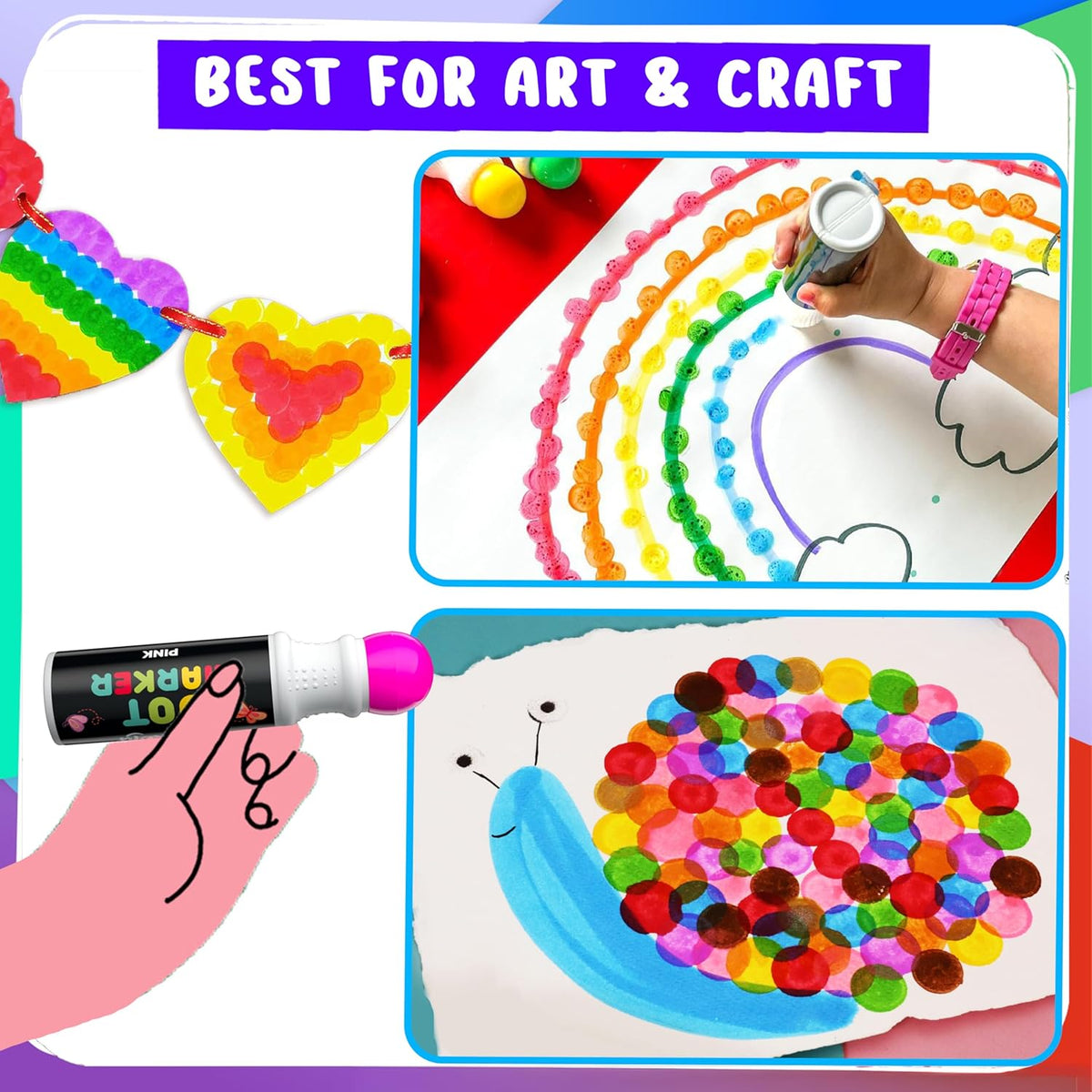 Chalkola 6 Count Washable Dot Markers