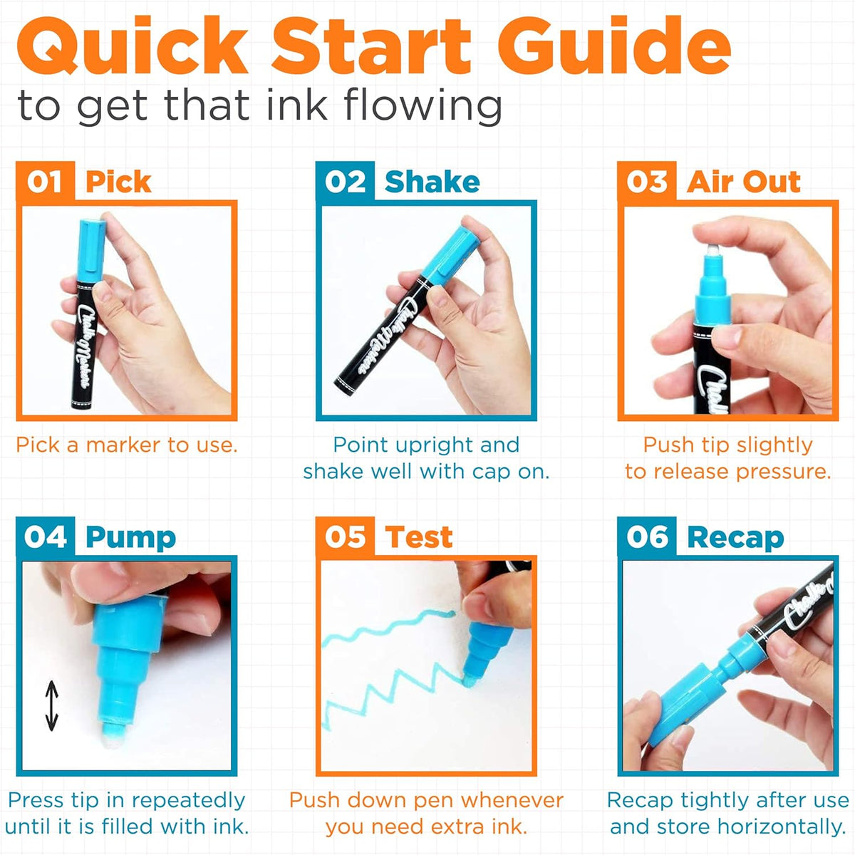 3mm Bright Chalk Pens (Pack of 10)