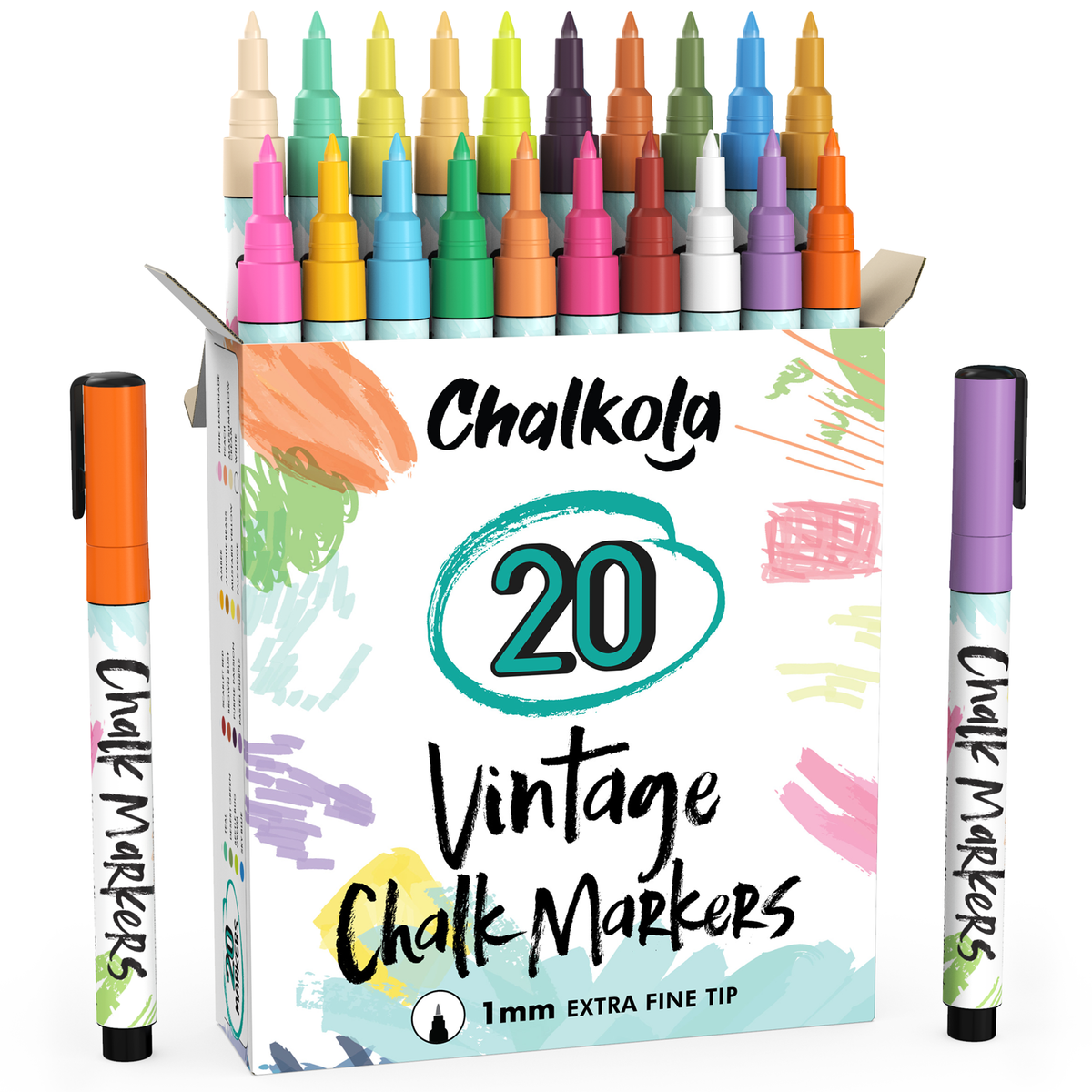 Vintage Colour Liquid Chalk Markers - Pack of 20