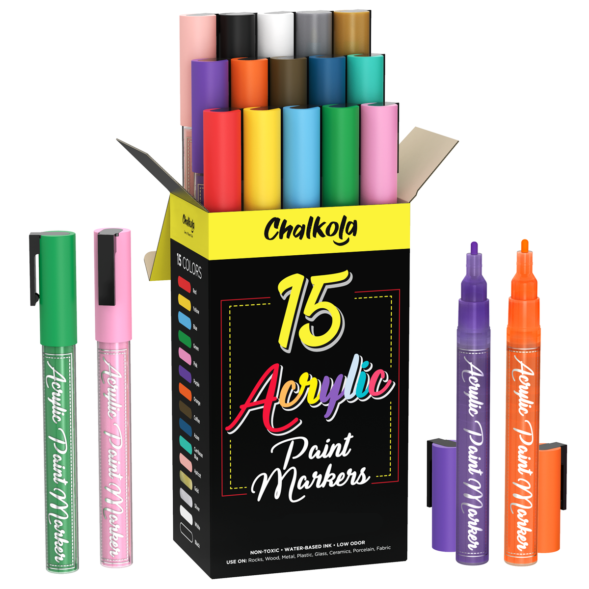Acrylic Paint Marker Pens - Pack of 15