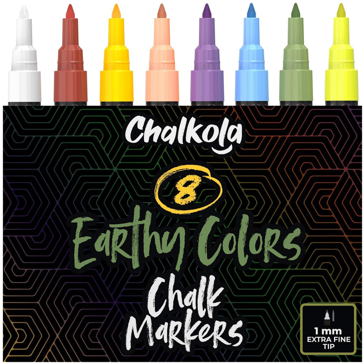 1mm Extra Fine Nib Chalk Markers, Classic Colors | Pack of 8