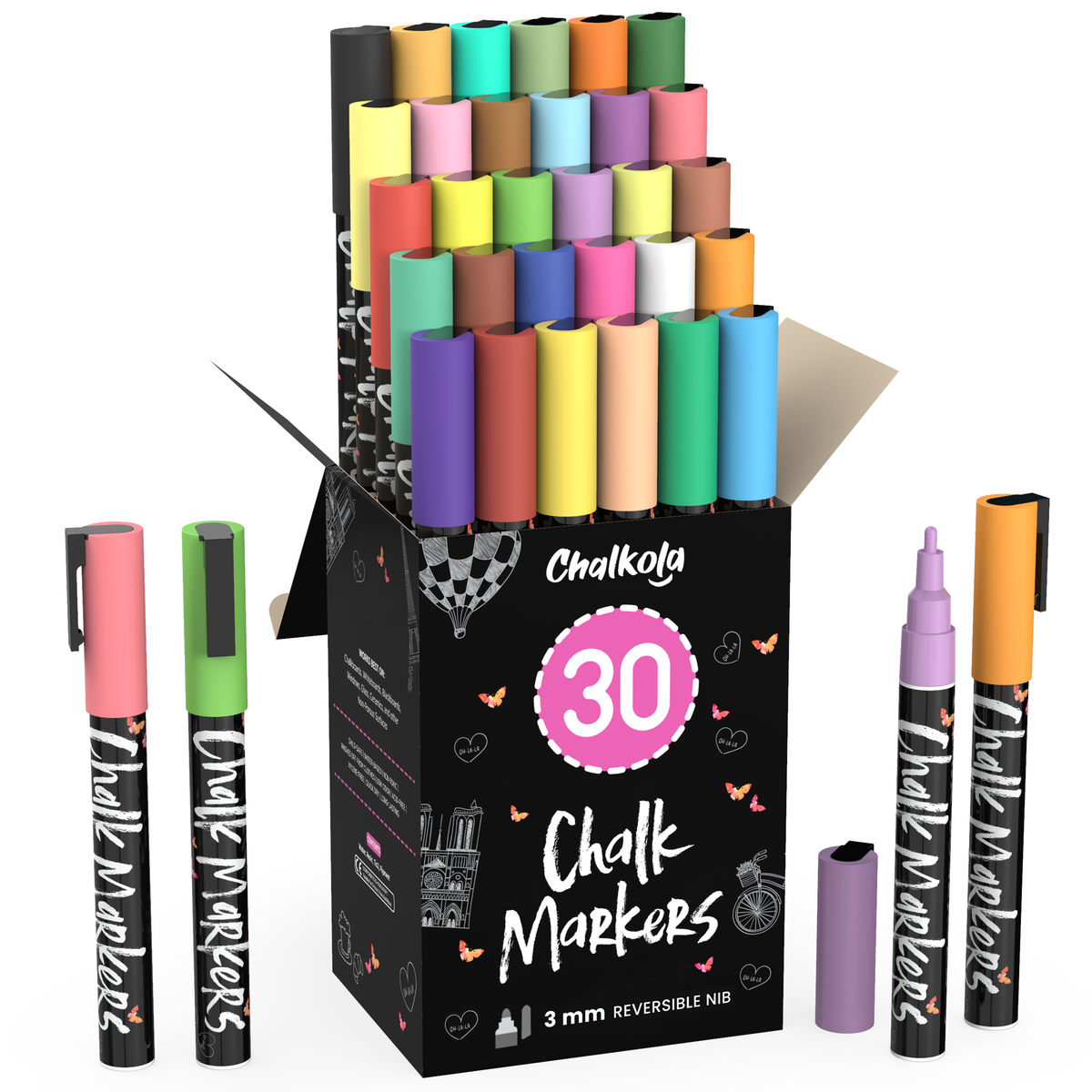 Neon &amp; Pastel Chalk Markers Pack of 30