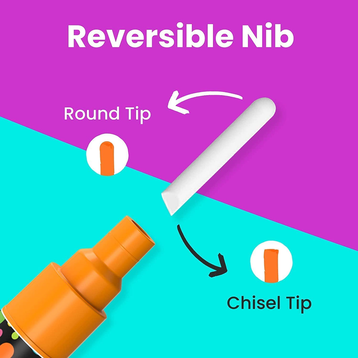 Metallic Chalk Markers - Reversible Nib | Pack of 10