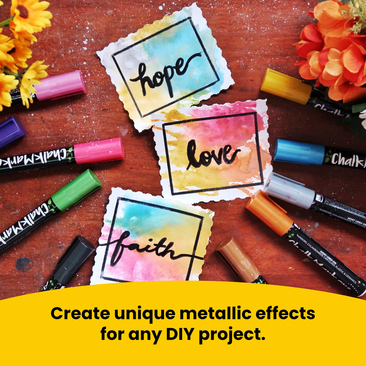 Metallic Chalk Markers - Reversible Nib | Pack of 10