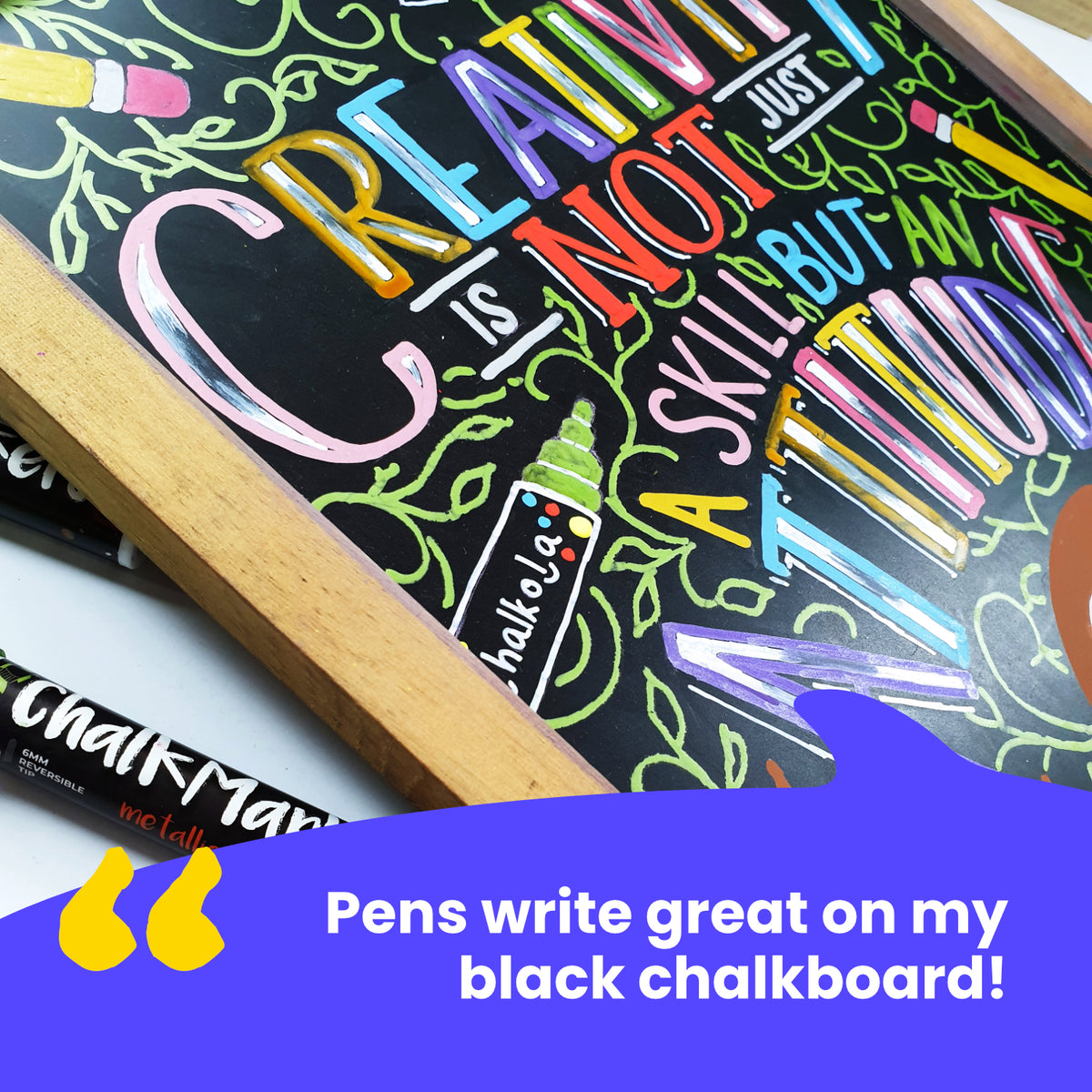 Metallic Chalk Markers - Reversible Nib | Pack of 10