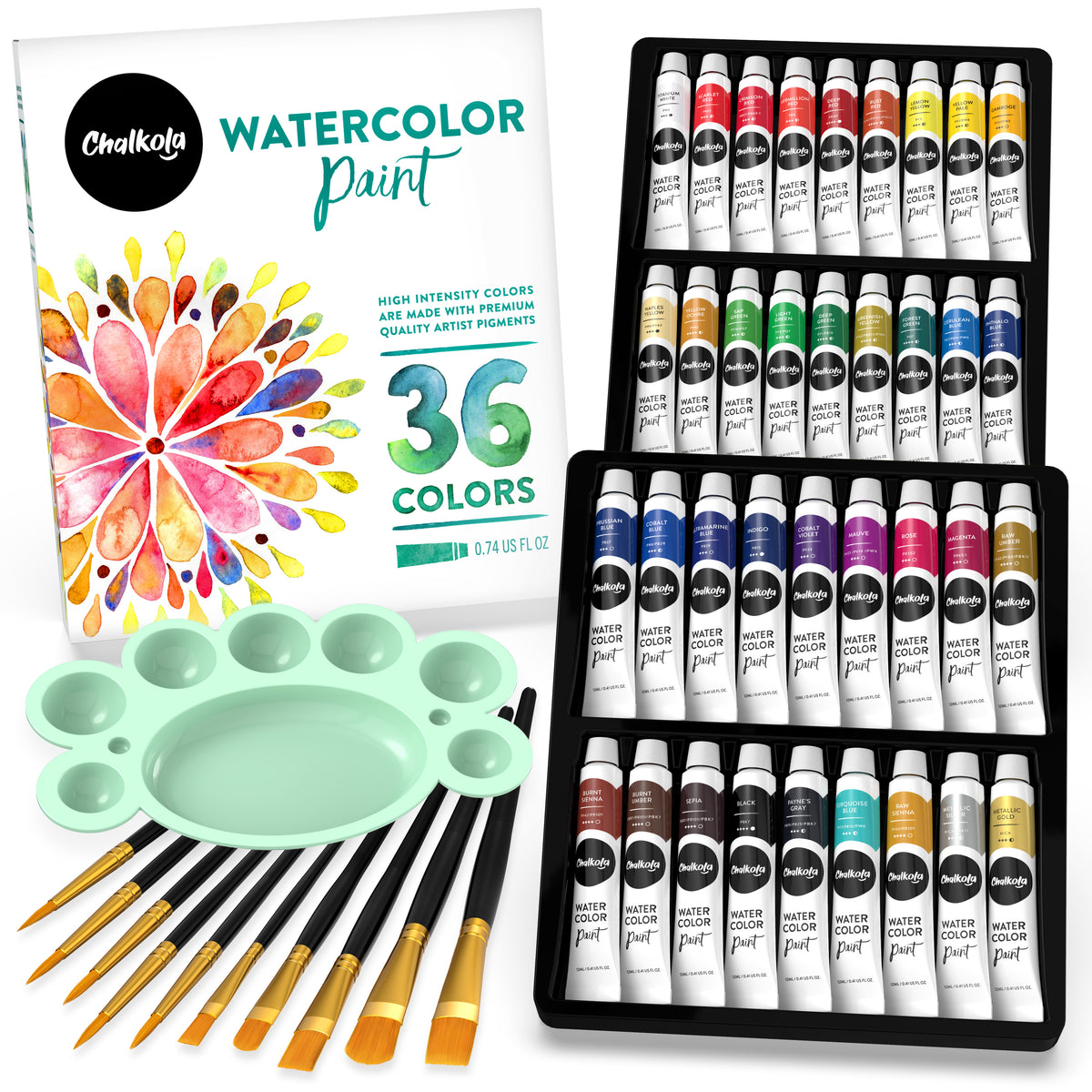 Watercolour Paint Set | 36 Colors, 12 ml Tubes, 0.4 oz.