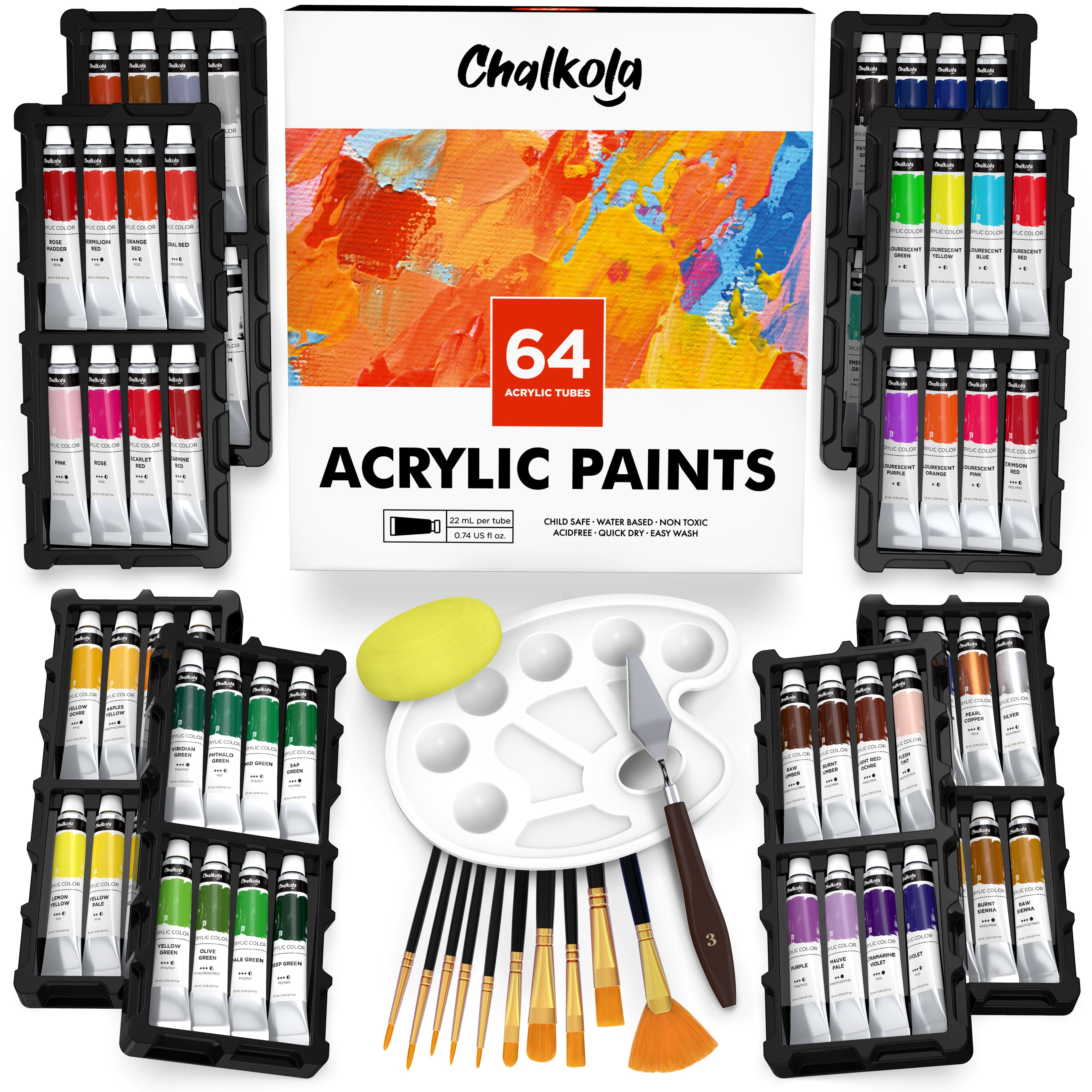 Morfo. Acrílic paint Acrylic paint Set 24 22ml Perfect for Canvas, Wood, Ceramic, Rock