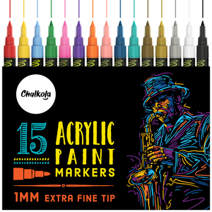Acrylic Paint Marker Pens - Pack of 15 - Chalkola Arts and Craft