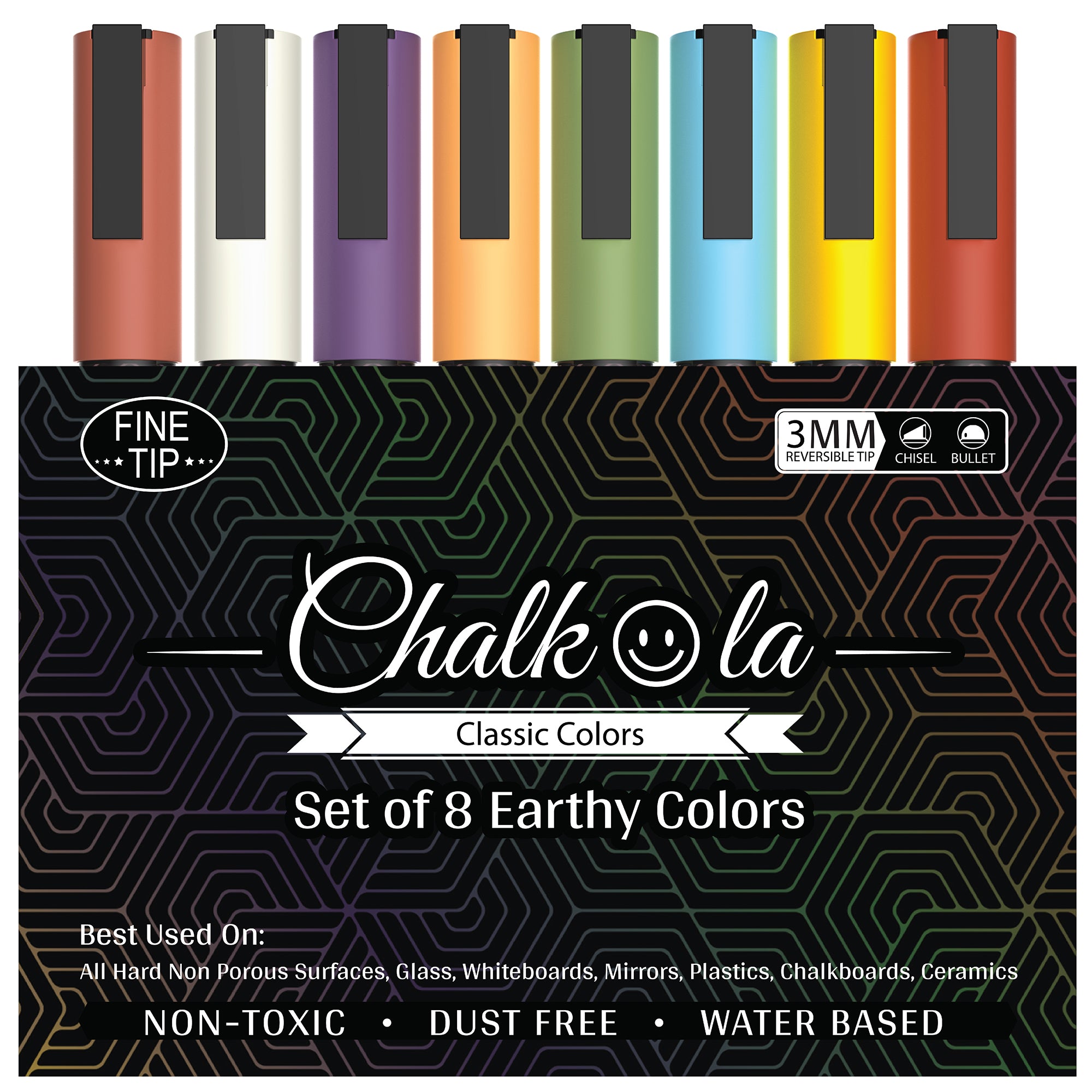 Jumbo Color Chalk Markers with 15mm Nib - Pack of 8 Pens